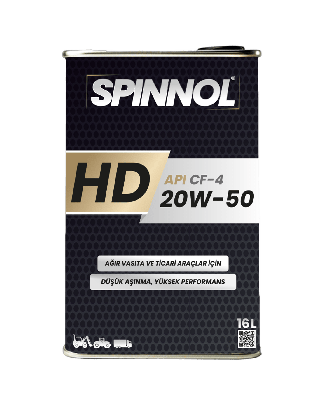 Spinnol HD API CF-4 20W-50 motor yağı – dizel motorlar için yüksek viskoziteli dayanıklı motor yağı.