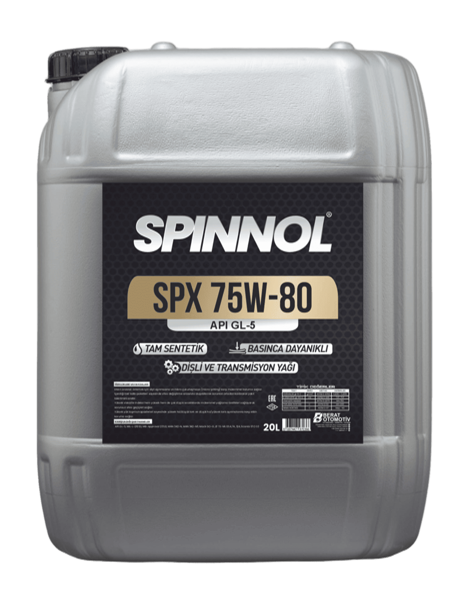 Spinnol Motor Yağları'nın Ürünü: Spinnol Spx 75W-80 Dişli Yağı'nın resmi